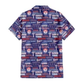 Texas Rangers Logo Frenzy Hawaiian Shirt Back - TeeAloha