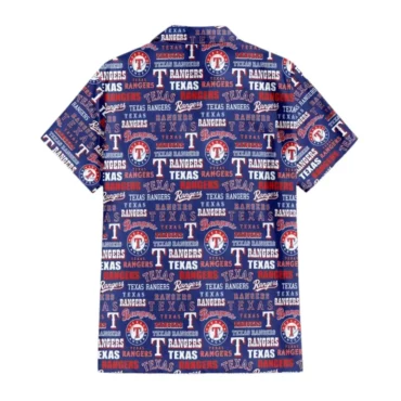 Texas Rangers Logo Frenzy Hawaiian Shirt