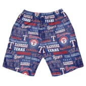 Texas Rangers Logo Frenzy Hawaiian Short Back - TeeAloha