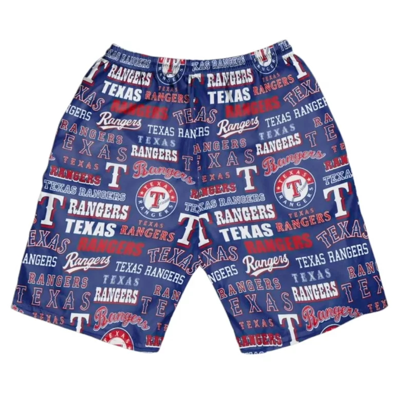 Texas Rangers Logo Frenzy Hawaiian Shirt