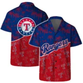 Texas Rangers Palm Sunset Hawaiian Shirt - TeeAloha