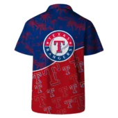 Texas Rangers Palm Sunset Hawaiian Shirt Back - TeeAloha