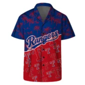 Texas Rangers Palm Sunset Hawaiian Shirt Front - TeeAloha