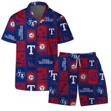 Texas Rangers Patch Pride Set Hawaiian Shirt & Shorts