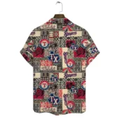 Texas Rangers Patchwork Legacy Hawaiian Shirt Back - TeeAloha