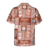 Texas Rangers Pineapple Tiki Hawaiian Shirt Back - TeeAloha