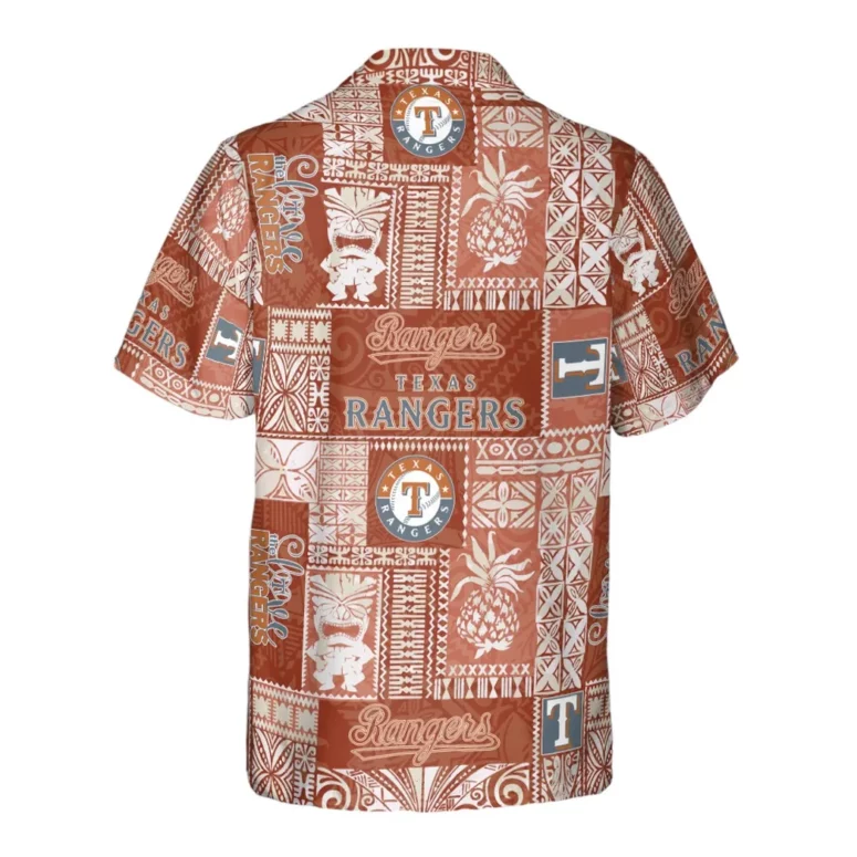 Texas Rangers Pineapple Tiki Hawaiian Shirt