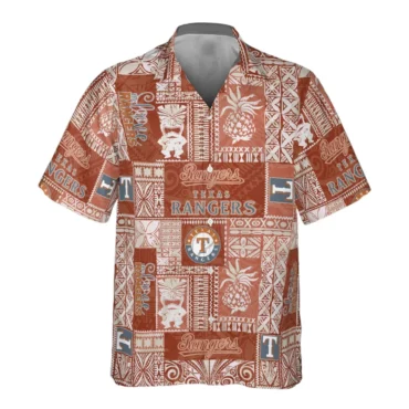 Texas Rangers Pineapple Tiki Hawaiian Shirt