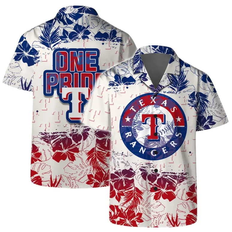 Texas Rangers Pride Floral Hawaiian Shirt