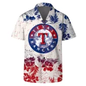 Texas Rangers Pride Floral Hawaiian Shirt Front - TeeAloha