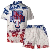 Texas Rangers Pride Floral Hawaiian Shirt With Short - TeeAloha