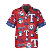 Texas Rangers Red Fan Favorites Hawaiian Shirt Front - TeeAloha