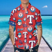 Texas Rangers Red Fan Favorites Hawaiian Shirt Mockup Man - TeeAloha