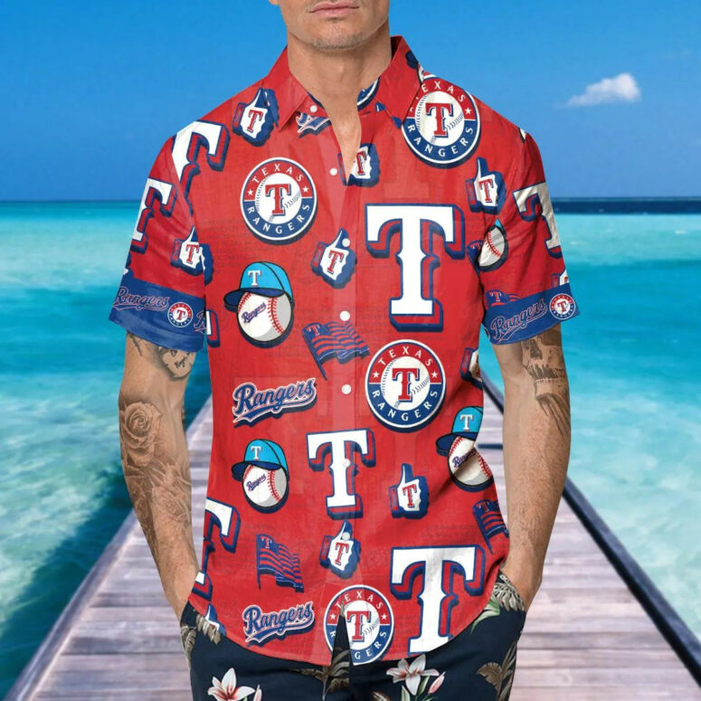 Texas Rangers Red Fan Favorites Hawaiian Shirt