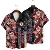 Texas Rangers Stars Stripes Floral Hawaiian Shirt - TeeAloha