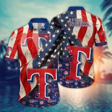 Texas Rangers Stars & Stripes Hawaiian Shirt