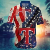 Texas Rangers Stars Stripes Hawaiian Shirt Front - TeeAloha