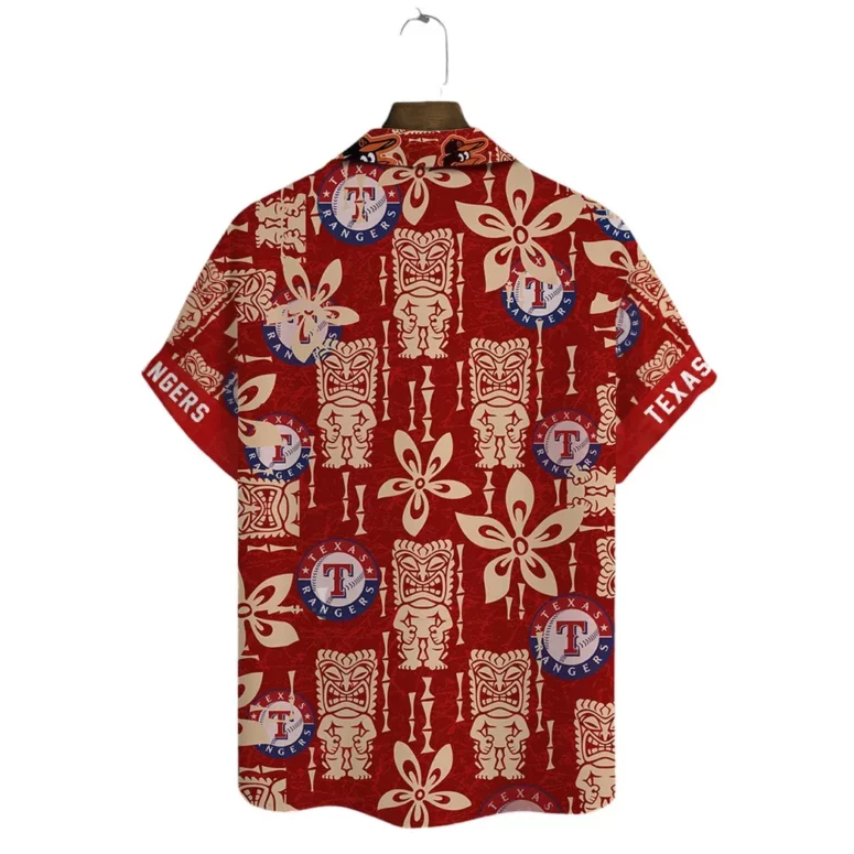 Texas Rangers Tiki Red Hawaiian Shirt