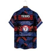 Texas Rangers Tiki Sunset Hawaiian Shirt Back - TeeAloha