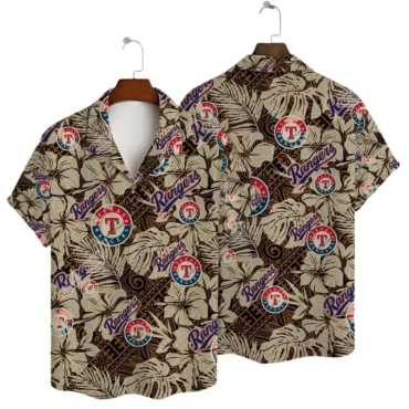 Texas Rangers Tribal Tropics Hawaiian Shirt