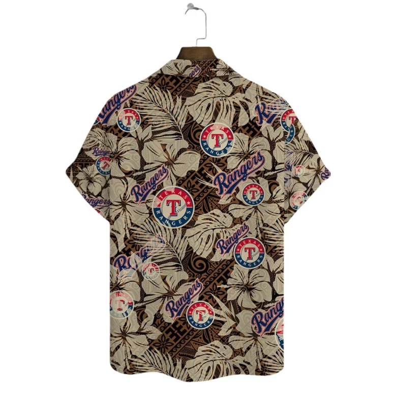 Texas Rangers Tribal Tropics Hawaiian Shirt