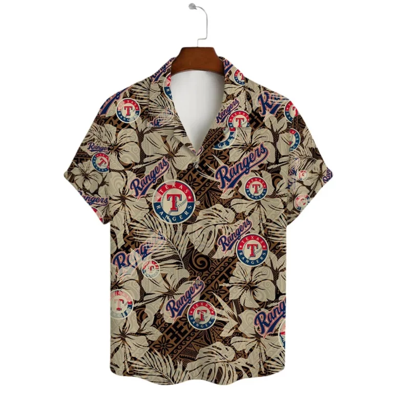 Texas Rangers Tribal Tropics Hawaiian Shirt