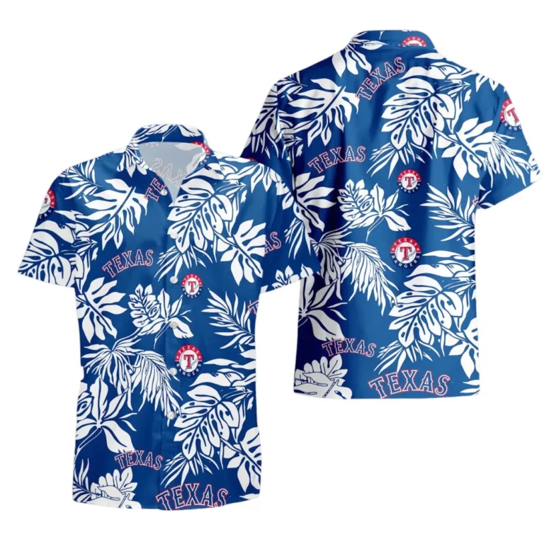 Texas Rangers Tropical Leaf Hawaiian Shirt