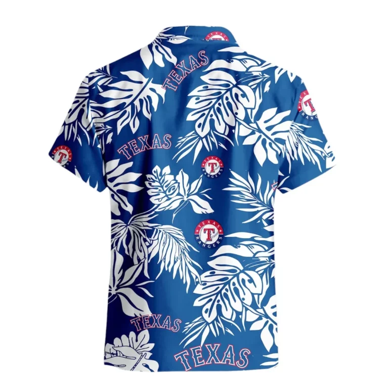 Texas Rangers Tropical Leaf Hawaiian Shirt