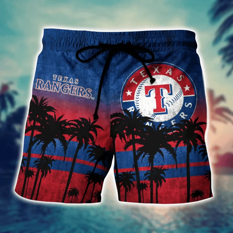 Texas Rangers Tropical Sunset Hawaiian Shirt