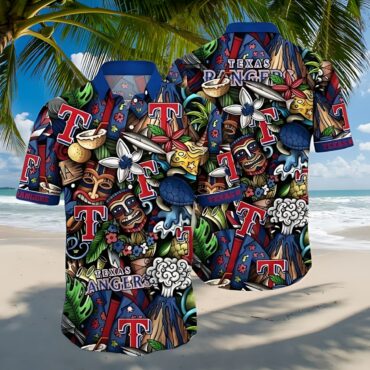 Texas Rangers Tropical Tiki Aloha Shirt