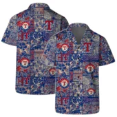 Texas Rangers Vintage Patchwork Hawaiian Shirt - TeeAloha