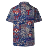 Texas Rangers Vintage Patchwork Hawaiian Shirt Back - TeeAloha