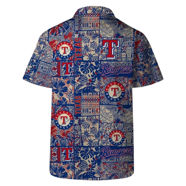 Texas Rangers Vintage Patchwork Hawaiian Shirt