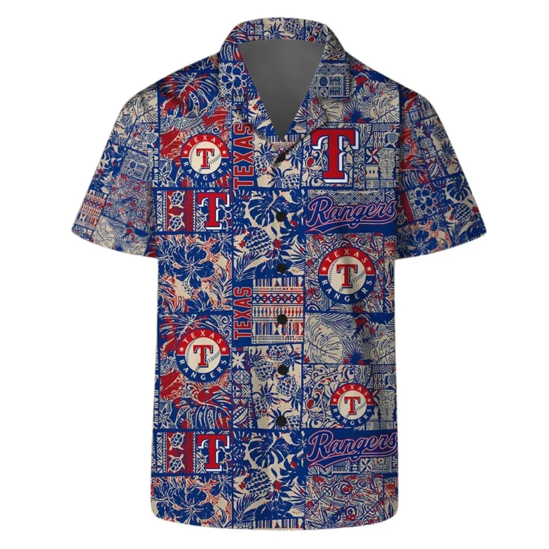 Texas Rangers Vintage Patchwork Hawaiian Shirt