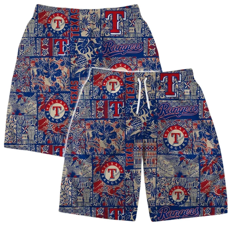 Texas Rangers Vintage Patchwork Hawaiian Shirt