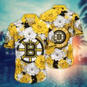 Boston Bruins Bright Bloom Hawaiian Shirt - TeeAloha