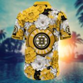 Boston Bruins Bright Bloom Hawaiian Shirt Back - TeeAloha