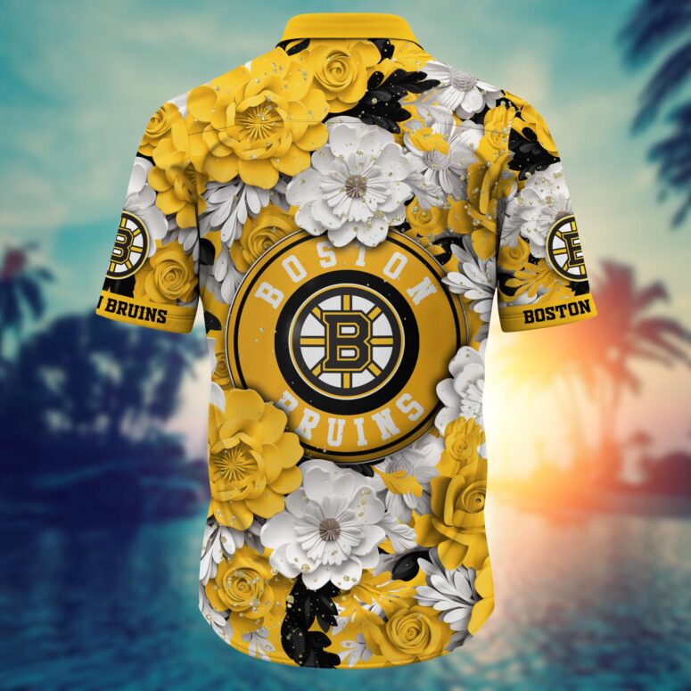 Boston Bruins Bright Bloom Hawaiian Shirt