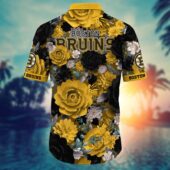 Boston Bruins Floral Passion Hawaiian Shirt Back - TeeAloha