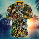 Boston Bruins Island Tiki Hawaiian Shirt Back - TeeAloha