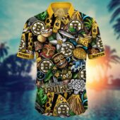 Boston Bruins Island Tiki Hawaiian Shirt Front - TeeAloha