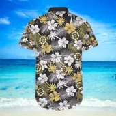 Boston Bruins Paradise Bloom Hawaiian Shirt Back - TeeAloha