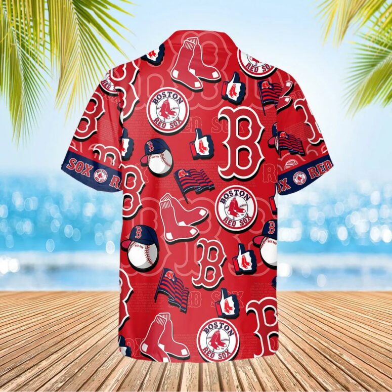 Boston Red Sox Classic Logo Collage Hawaiian Shirt