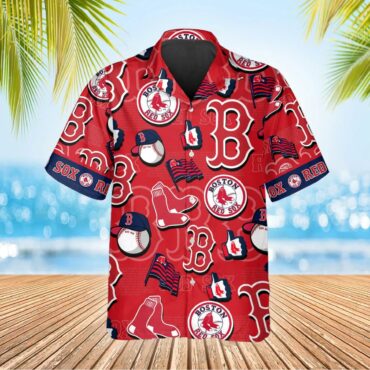 Boston Red Sox Classic Logo Collage Hawaiian Shirt