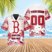 Boston Red Sox Retro Waves Hawaiian Shirt - TeeAloha