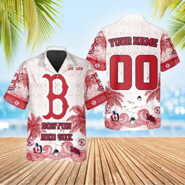 Boston Red Sox Retro Waves Hawaiian Shirt