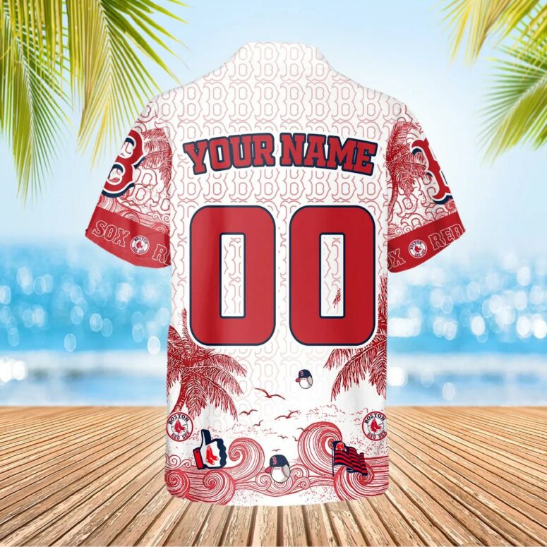 Boston Red Sox Retro Waves Hawaiian Shirt