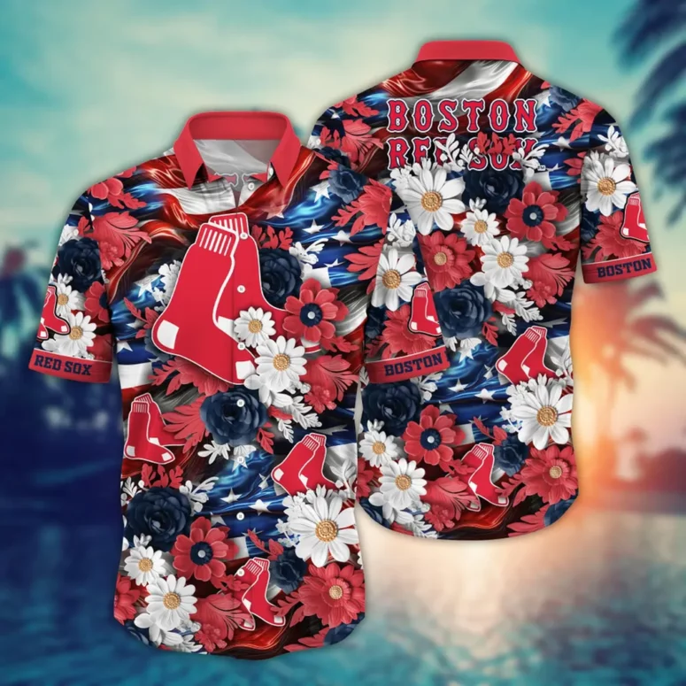 Boston Red Sox Tropical Floral Celebration Hawaiian Shirt