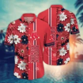 Boston Red Sox Vibrant Bloom Stripe Hawaiian Shirt