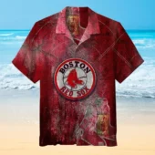 Boston Red Sox Vintage Map Graphic Hawaiian Shirt